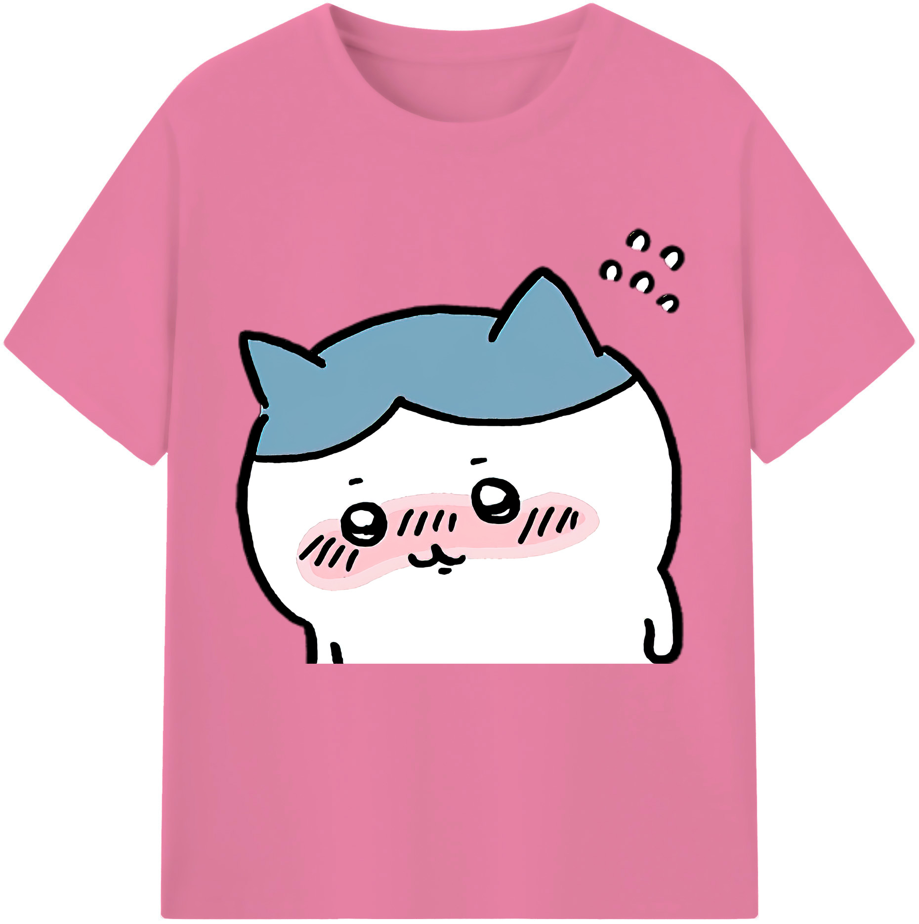 （画像用） ちいかわ ハチワレ Chii-kawa hachiware 綿100％半袖Tシャツ（フロントプリント）